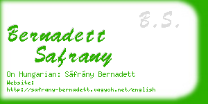 bernadett safrany business card